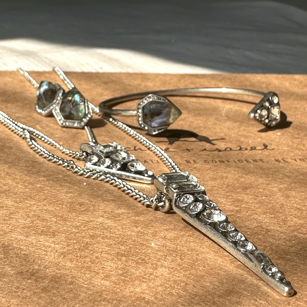 Chloe + Isabel winter frost necklace studs and cuff bracelet